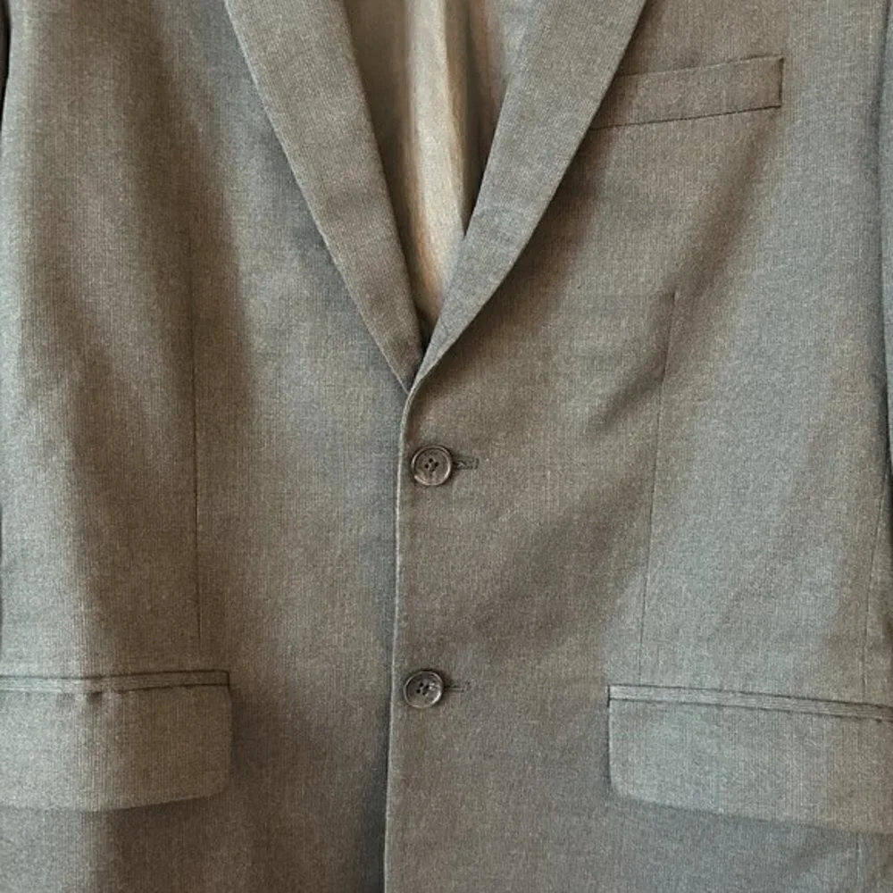 Calvin Klein Men's Dark Gray Wool Blend Double Button Blazer Jacket Size M